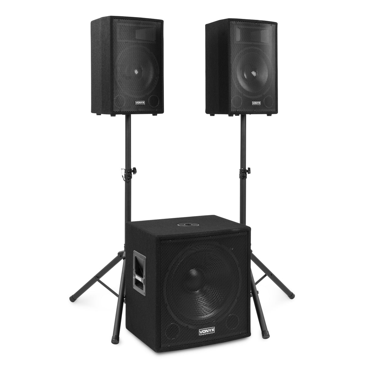 VONYX VX1218BT 1200W 2.1 Actieve Speakerset met 18 inch Subwoofer, Bluetooth 5.3 en 12 inch Satellieten