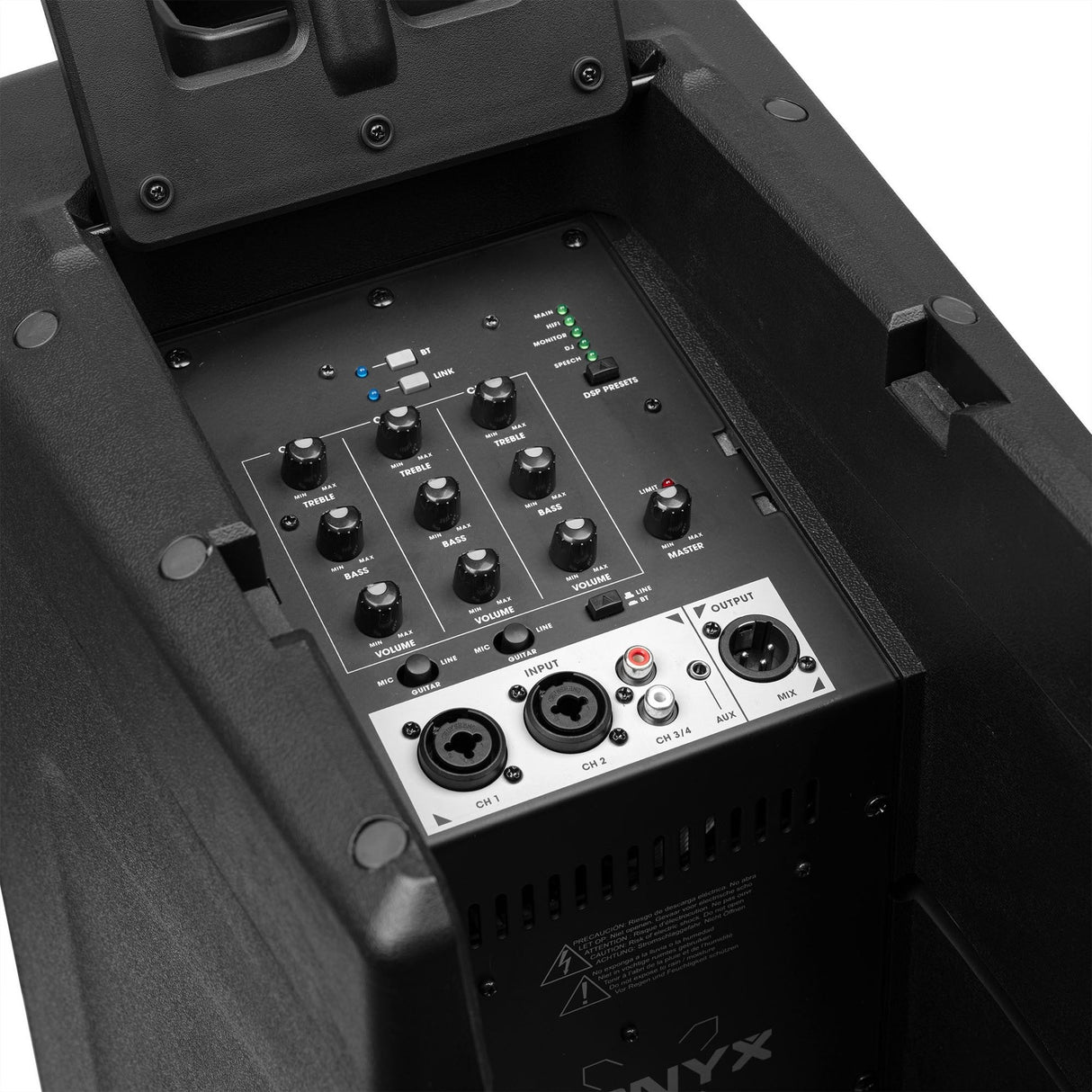 VONYX VX820 Kolom Geluidssysteem 400W met Bluetooth 5.0, DSP en 4-Kanaals Mixer