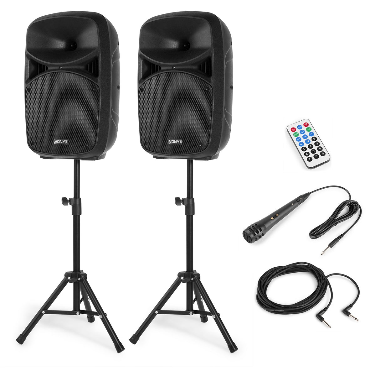 VONYX VPS102A 600W Actieve Speakerset met Bluetooth, USB/SD en 10 inch Woofers