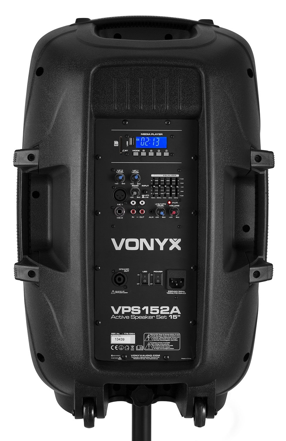 VONYX VPS152A 1000W Actieve Speakerset met Bluetooth, USB/SD en 15 inch Woofers