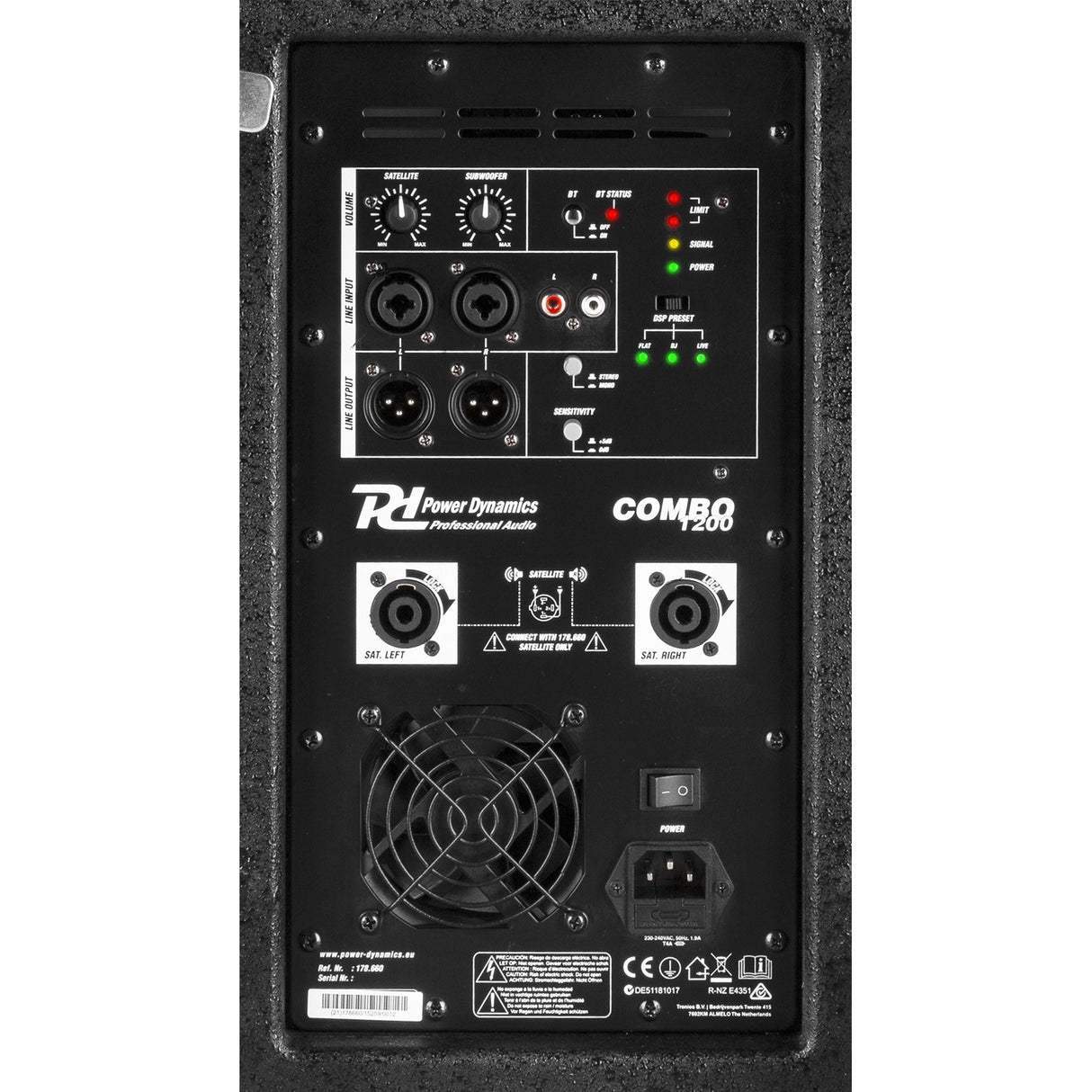 Power Dynamics PD Combo 1200 Geluidssysteem 1200W met 12 inch Subwoofer, DSP en Bluetooth