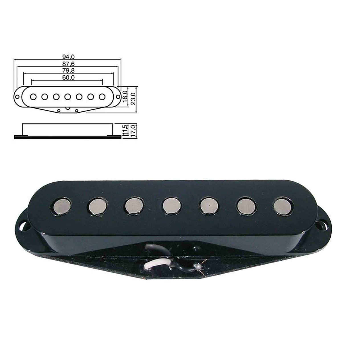 Boston PU-19-BK Stallion 7-string - vintage Alnico, zwart