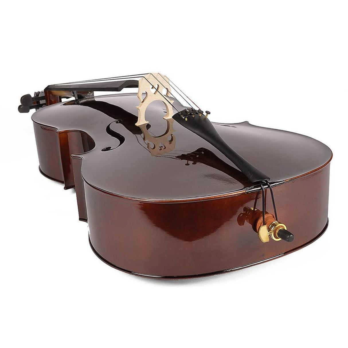 Leonardo LC-2014 cello set 1/4, geheel massief, nitro, ebben toebehoren, inclusief tas en strijkstok