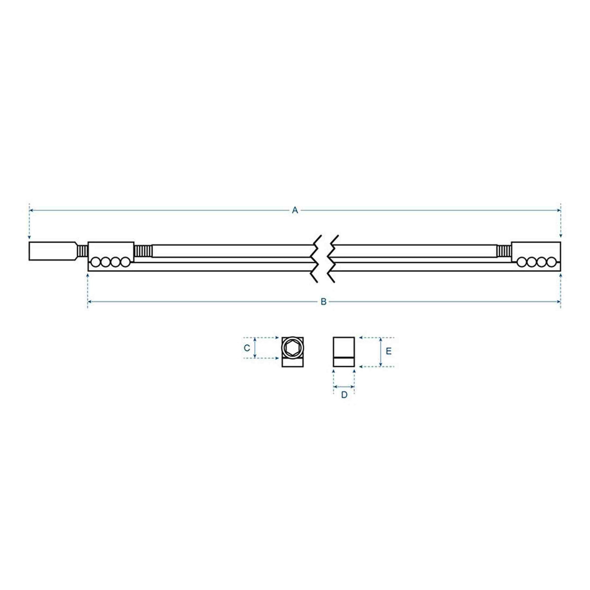 Boston TRO-425-L Halspen Truss Rod 425 mm 6 mm Staaf Single Action G-Style