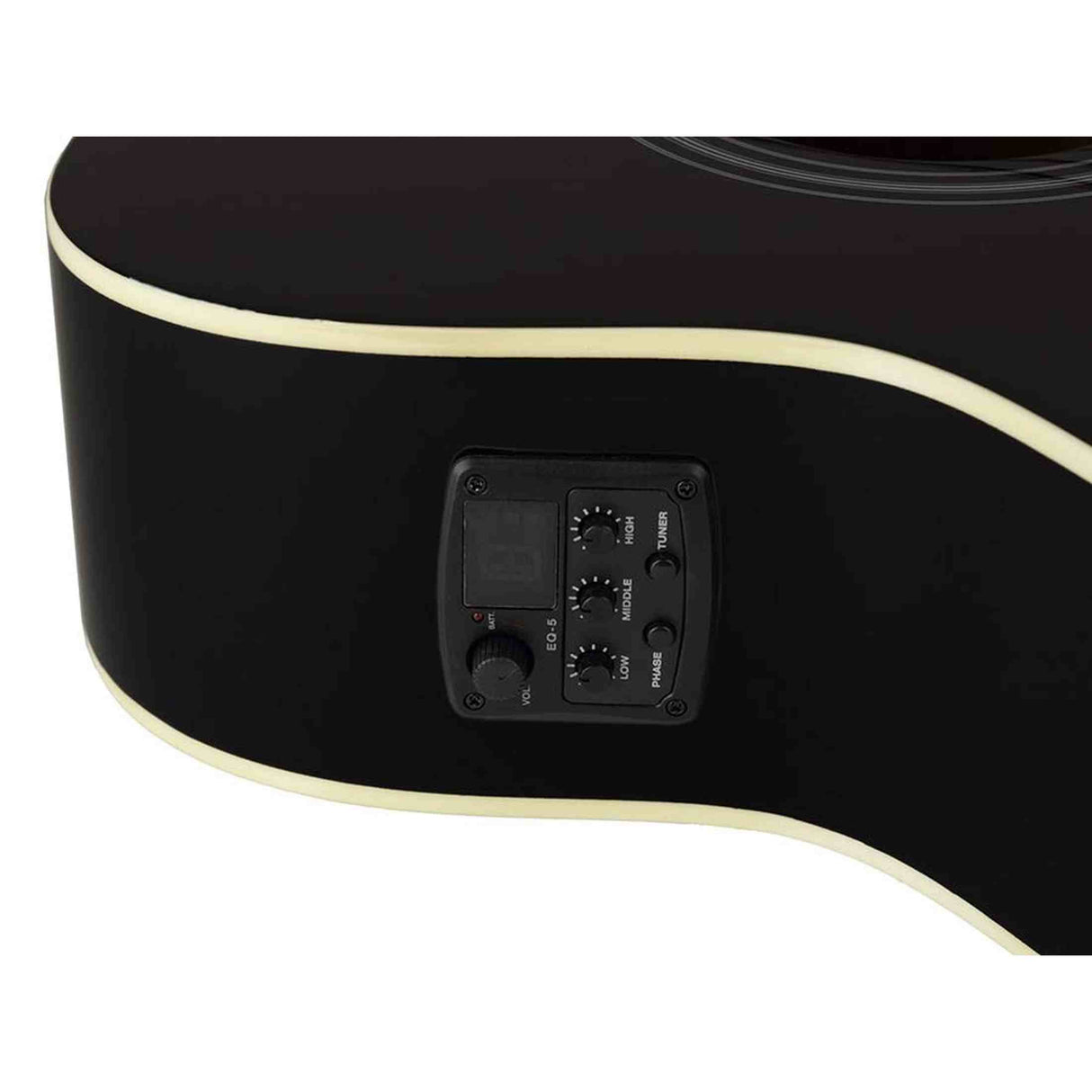 Richwood RD-12LCEBK Artist Series Linkshandige Akoestische Gitaar dreadnought cutaway met actieve EQ zwart