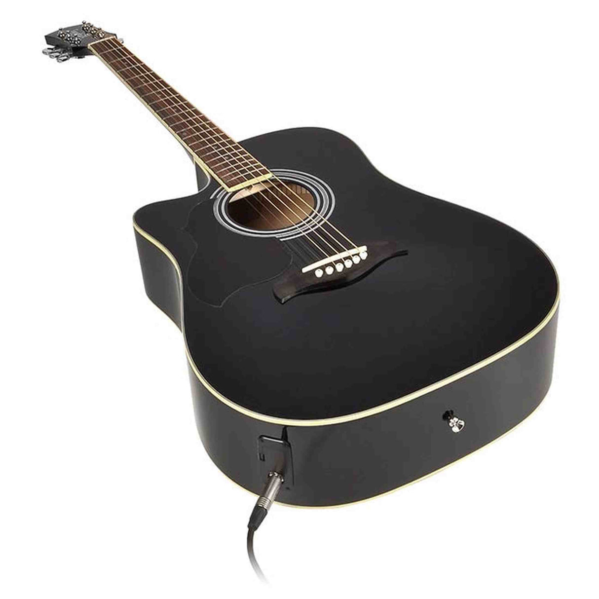 Richwood RD-12LCEBK Artist Series Linkshandige Akoestische Gitaar dreadnought cutaway met actieve EQ zwart