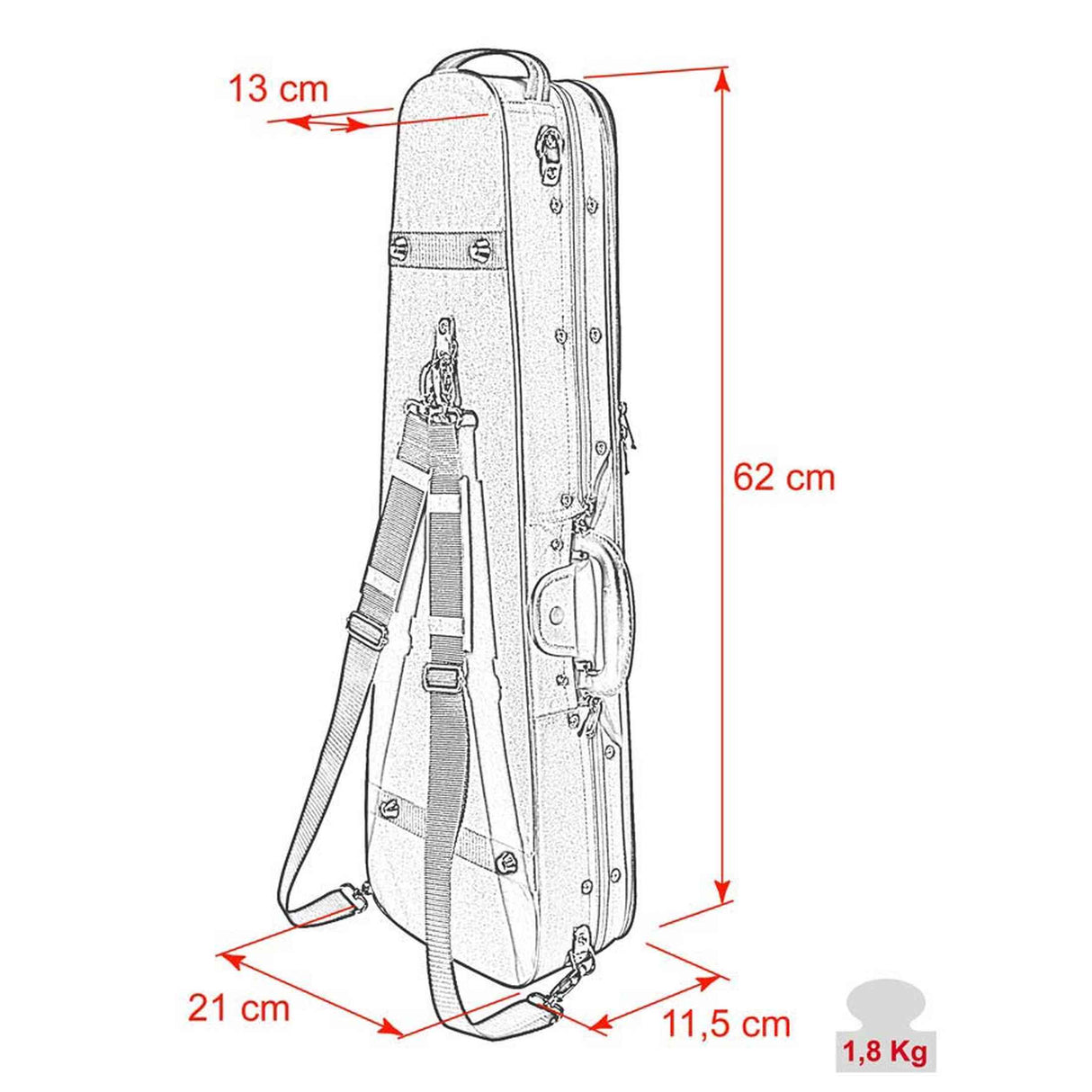 Leonardo VC-1414-UU Student Series vioolkoffer gevormd 1/4 blauw