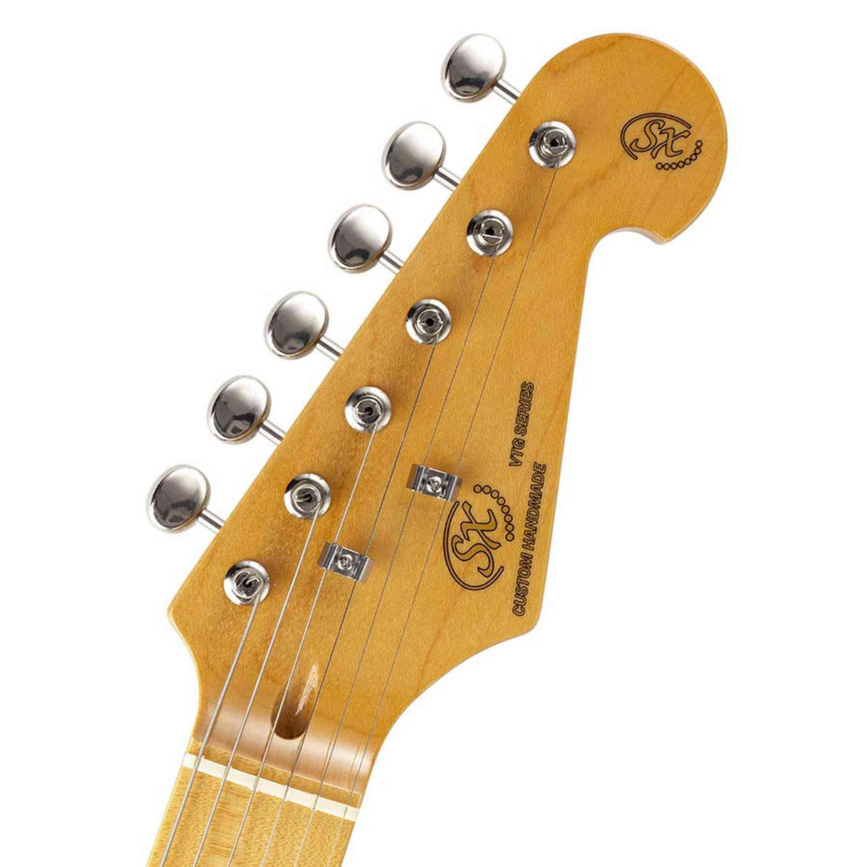 SX SST57-BK elektrische gitaar – 3 single coils, vintage tremolo, zwart + tas