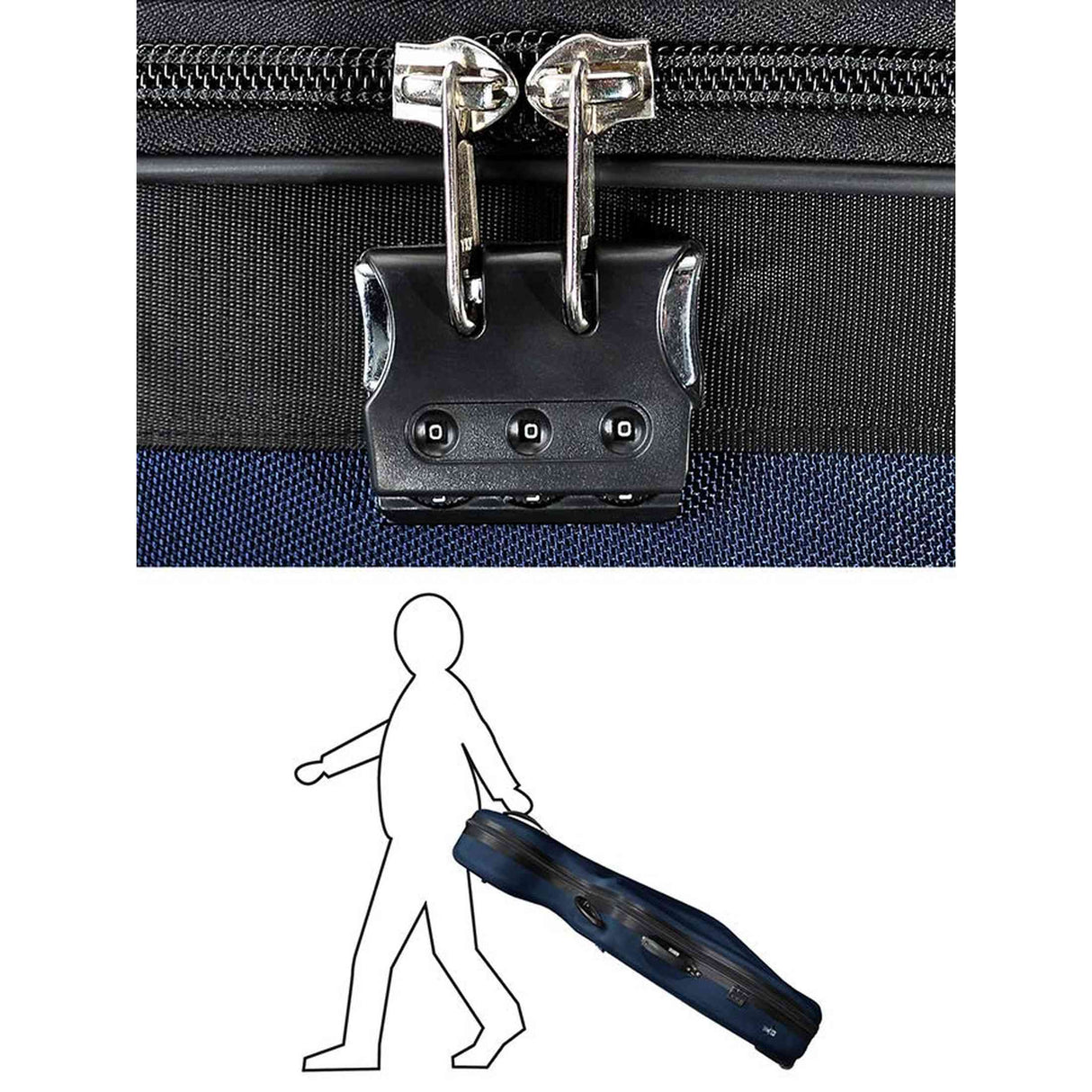 Leonardo CC-244-BU cellokoffer 4/4 gevormd blauw met wielen 5,3 kg