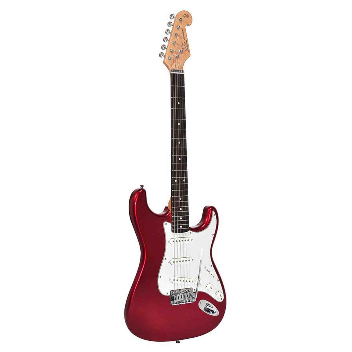 SX SE1SK-CAR elektrisch gitaarpakket – compleet starterspakket met versterker en accessoires, Candy Apple Red