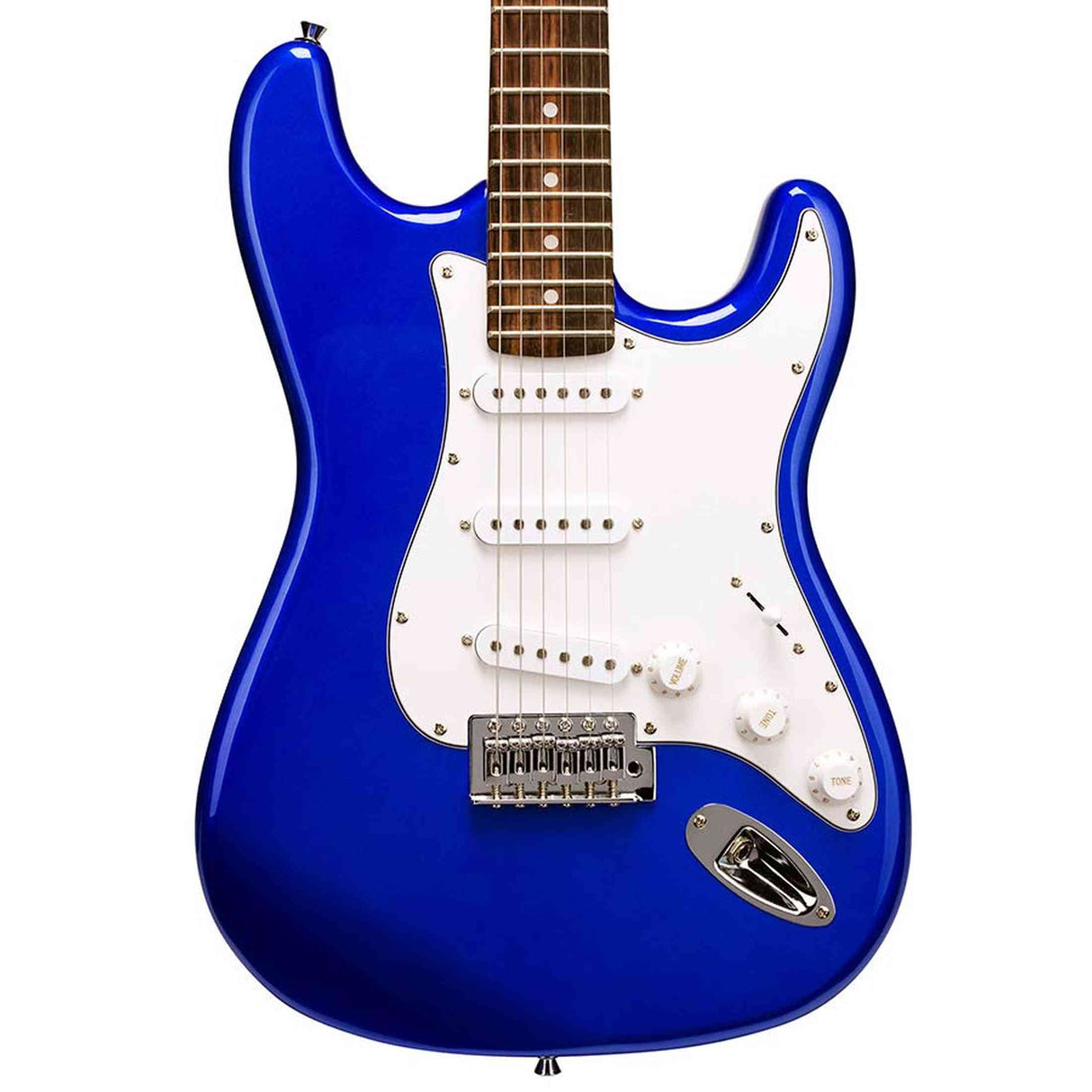 SX ED1/EB elektrische gitaar – 3 single coil pickups, vintage tremolo, Electric Blue + tas