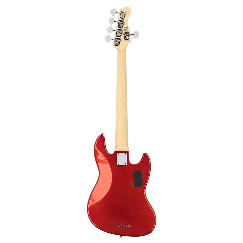 Sire V7+ A5L/BMR Marcus Miller 2nd Gen 5-snarige linkshandige basgitaar Bright Metallic Red