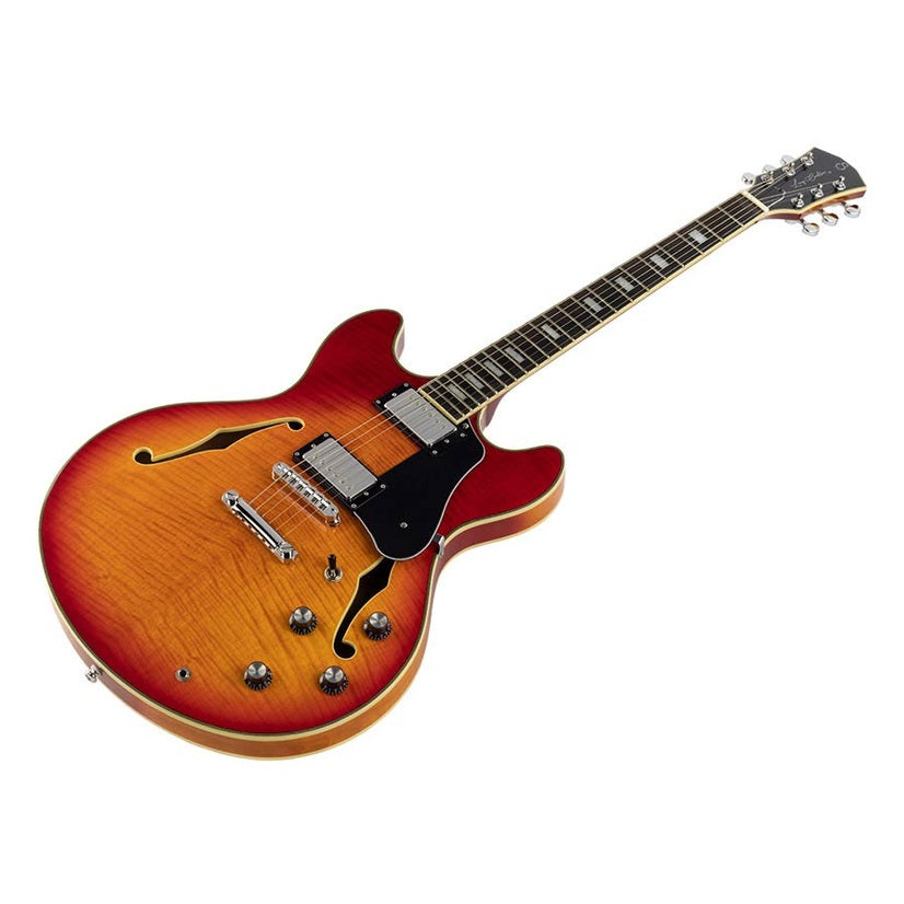 Sire Guitars H7/CS electrische archtop gitaar, esdoorn, cherry sunburst