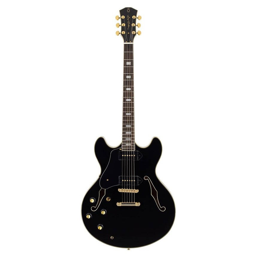 Sire Guitars H7VL/BK Linkshandige elektrische archtop gitaar met P90s zwart