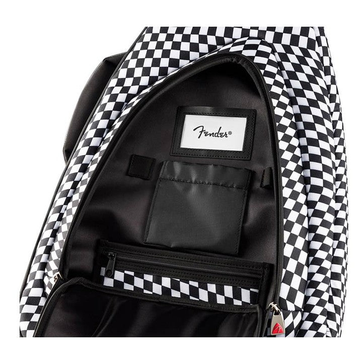 Fender 0991512488 FE620 gigbag voor elektrische gitaar – checkerboard design, 20 mm voering