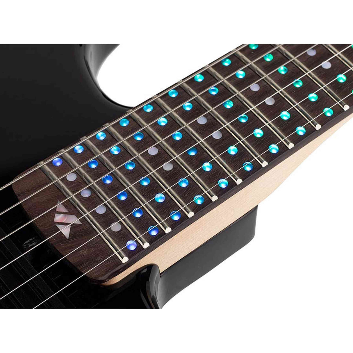 Litejam RGB24/BK elektrische gitaar – 24 frets, 144 RGB LED’s, HSH-configuratie, met gigbag, zwart