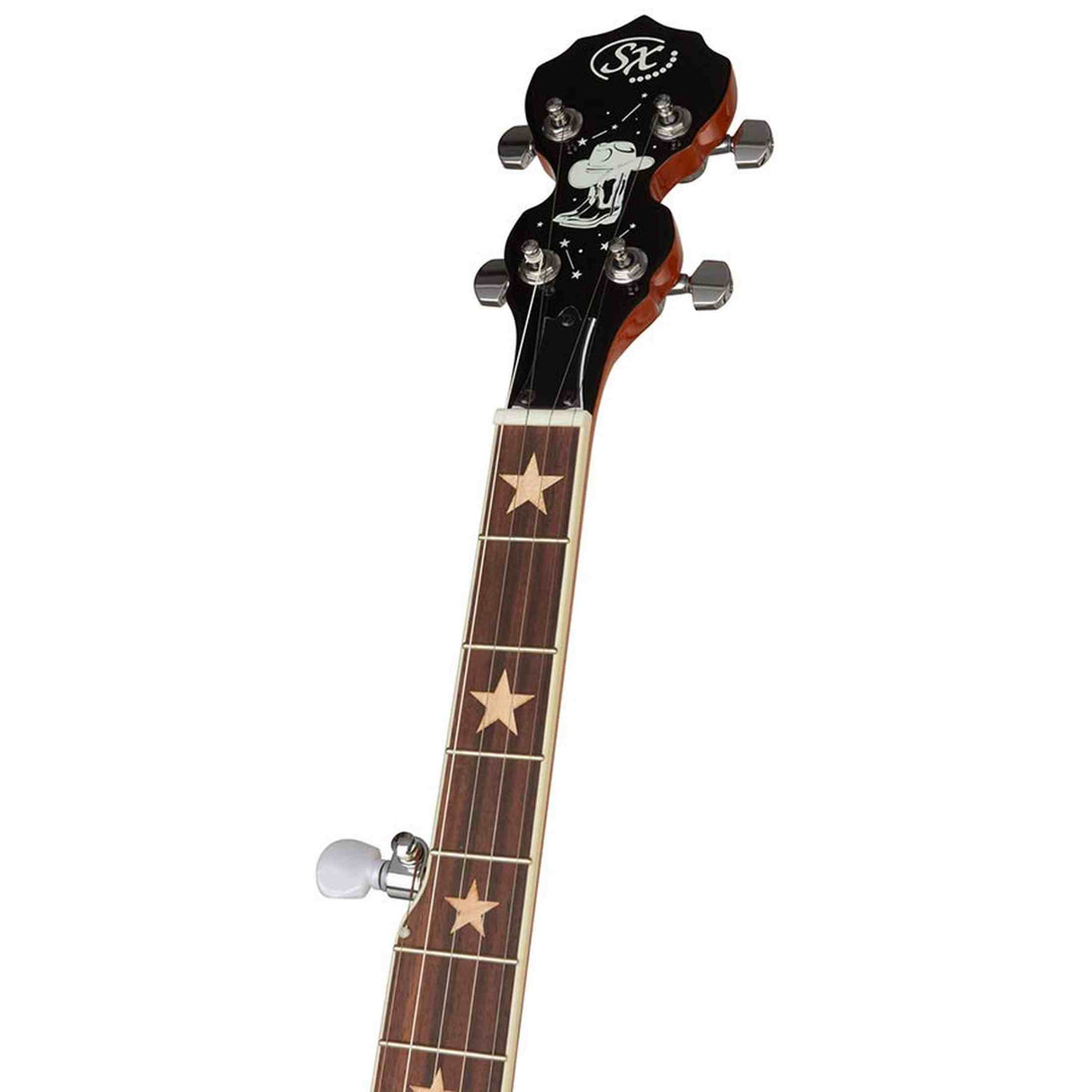 SX BJ565 5-Snarige Bluegrass Banjo 11 Inch Aluminium Rim met Remo Fiberskyn Vel en Gigbag