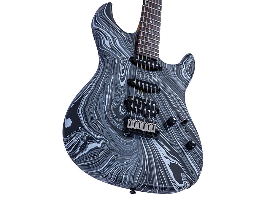 Sire S7 HSS/BKSW Larry Carlton S-Style Elektrische Gitaar Black Swirl met Roasted Maple Hals en Locking Tuners