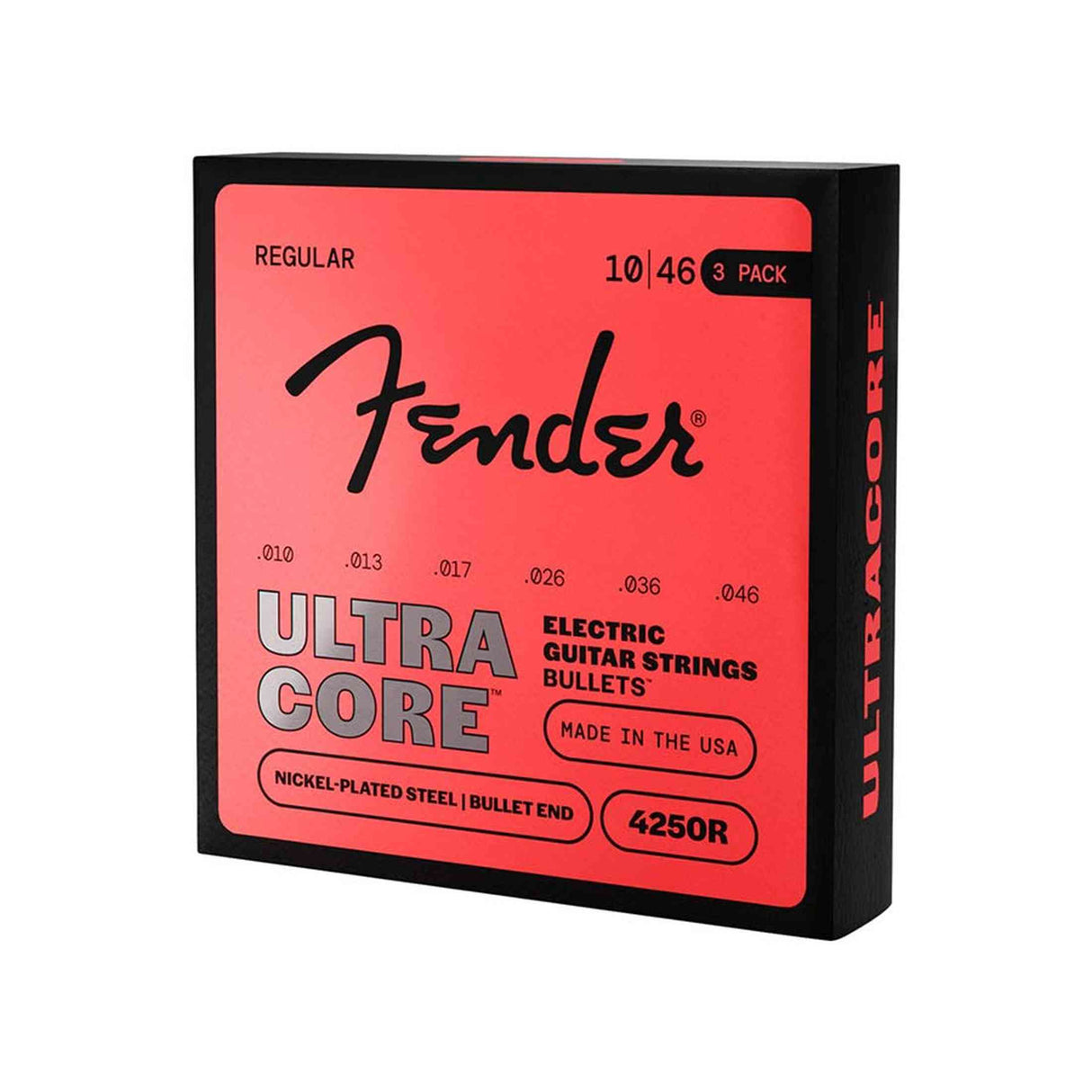 Fender 4250R UltraCore Elektrische Gitaar Snaren Nickel Plated Steel Bullet End Light 010-046 3-Pack