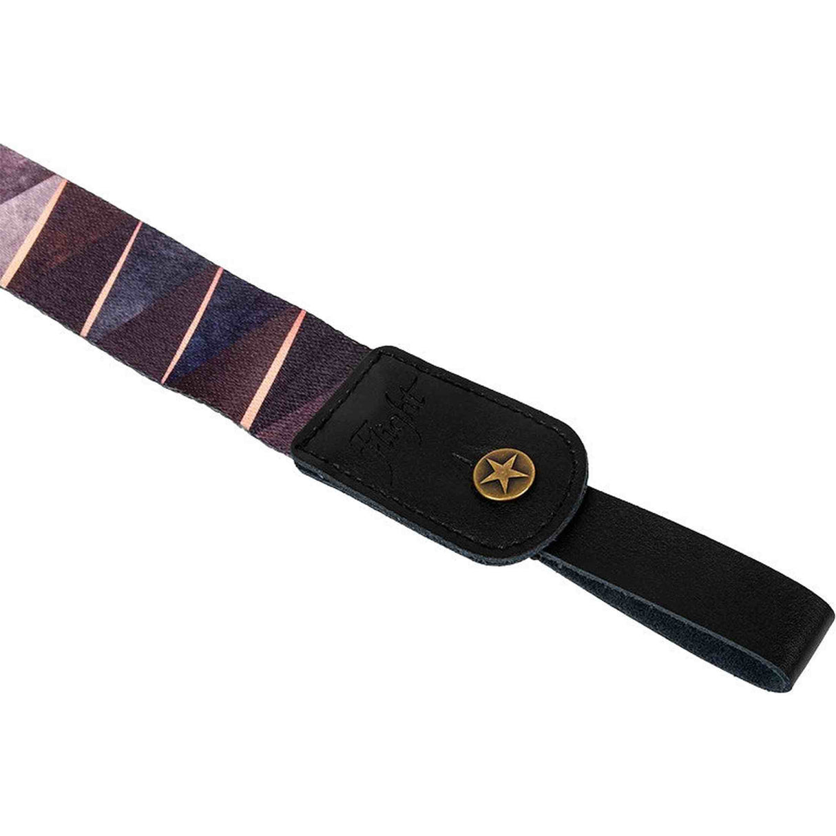 Flight S35 Arcana Ukulele Strap Poly/Leer met Geometrisch Patroon en Verstelbare Lengte