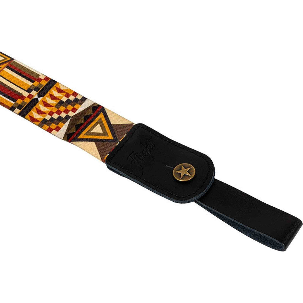 Flight S35 Marigold Ukulele Strap Poly/Leer met Verstelbare Lengte en Leren Strap Ends