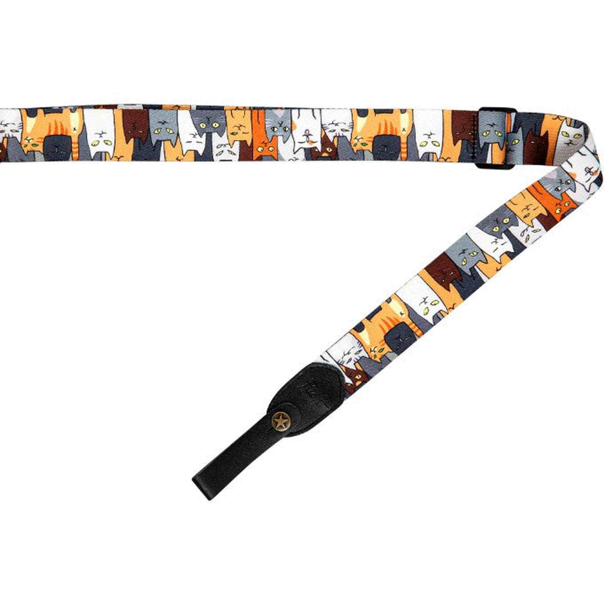 Flight S35 Cats Ukulele Strap Poly/Leer met Katten Design en Verstelbare Lengte