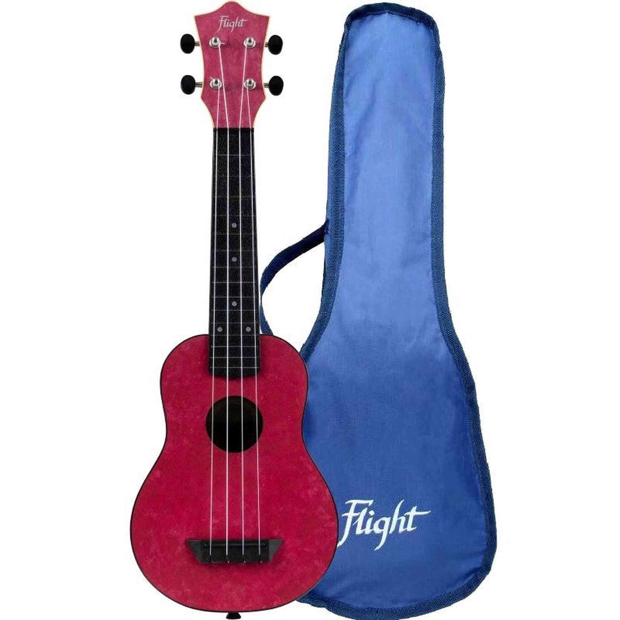 Flight TUS-65 RUBY Soprano Ukulele met Linden Top, ABS Body en Ruby Red Afwerking