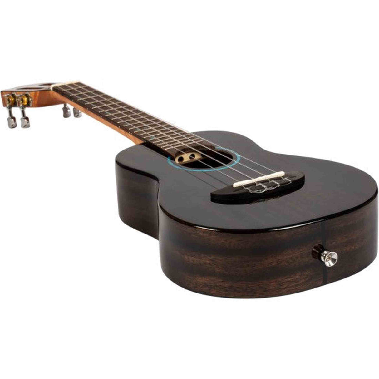 Flight Iris Tinta Concert TBK Ukulele met All Solid Mahogany Body, Rosewood Toets en Fluorocarbon Snaren, Transparent Black