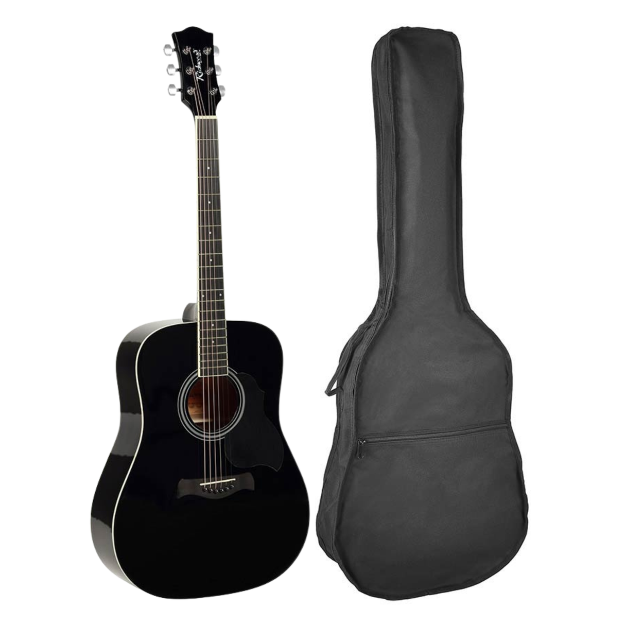 Richwood RD-12-BK Artist Series Dreadnought Akoestische Gitaarset Zwart met Tas