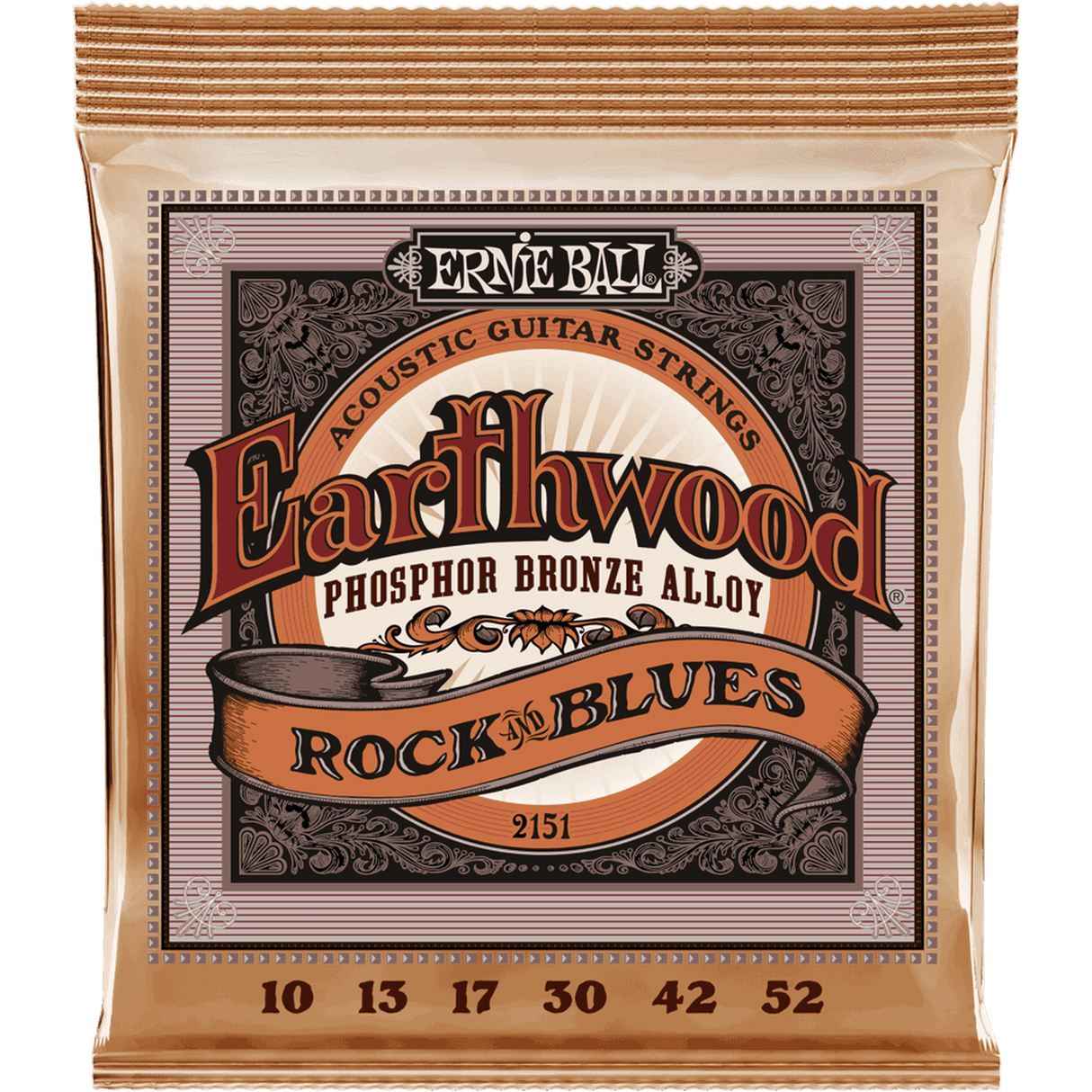 Ernie Ball 2151 Earthwood Fosforbrons Akoestische Gitaarsnaren Rock & Blues 10–52
