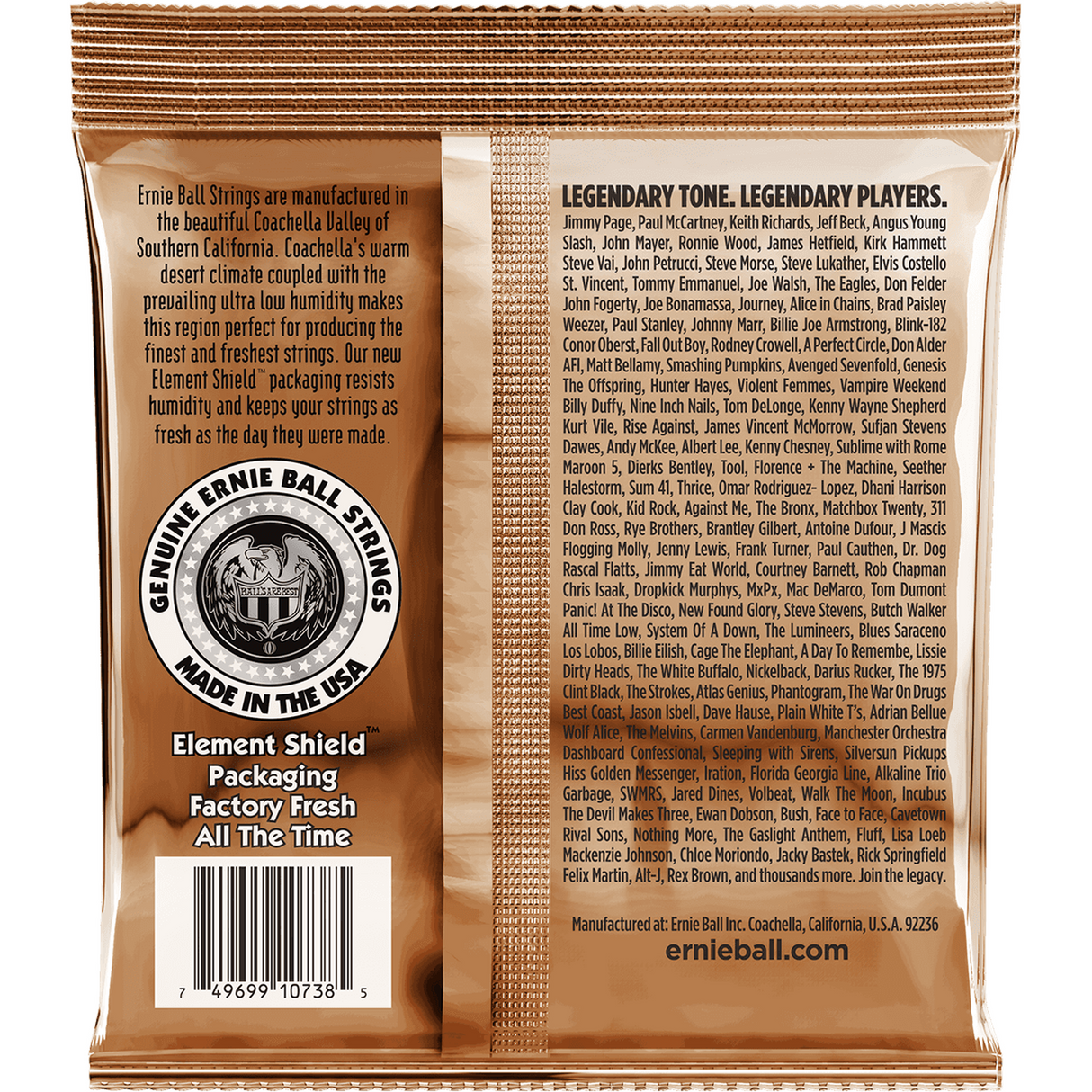 Ernie Ball 2152 Earthwood Fosforbrons Akoestische Gitaarsnaren 12-Snarig Custom Light 10–48