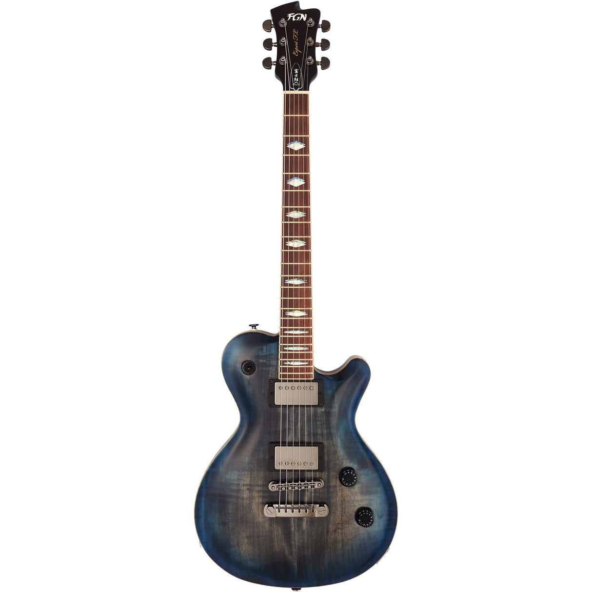 FGN Expert Flame elektrische gitaar Blue Planet Burst, Exotic Maple Top, 22 frets, met koffer
