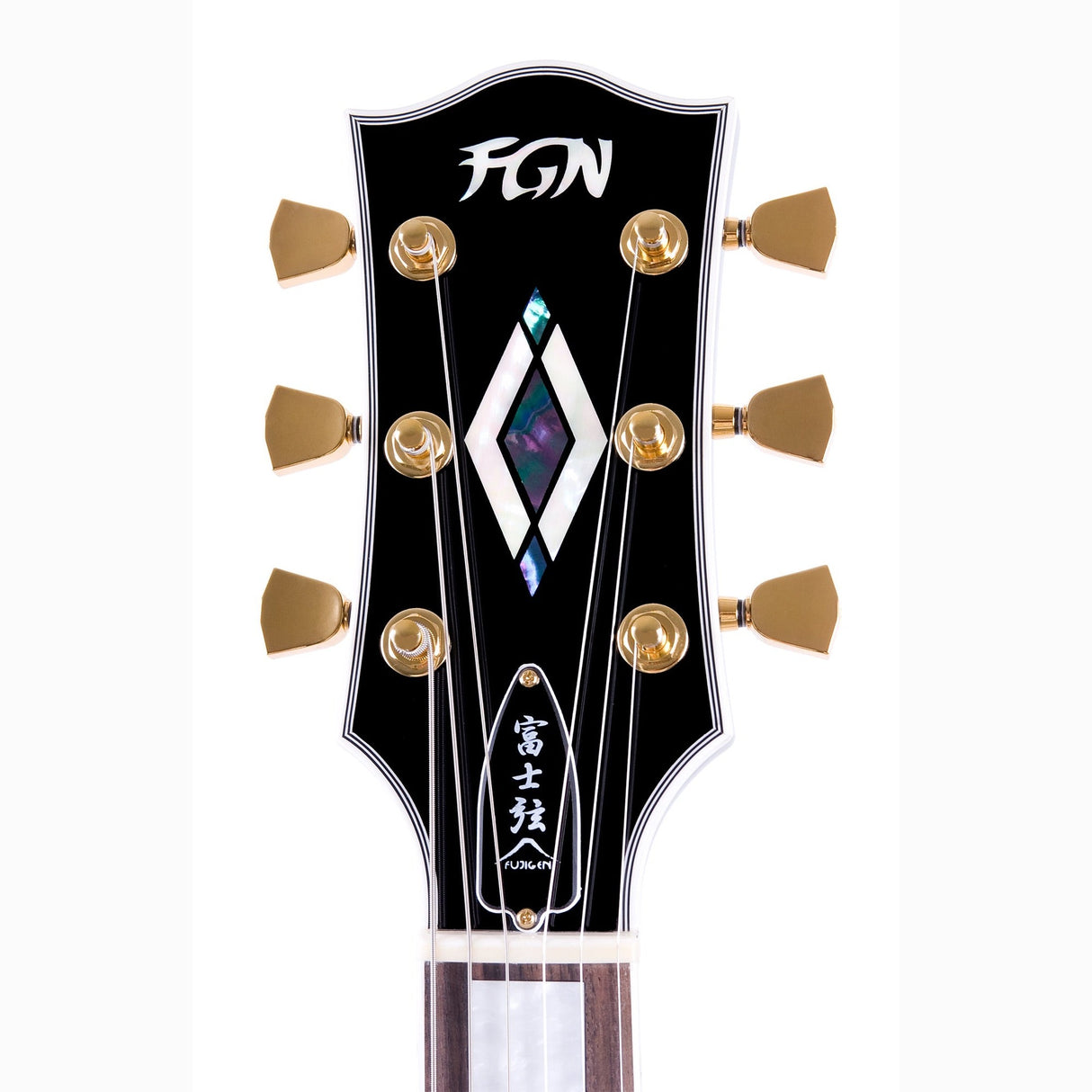 FGN Neo Classic LC10 elektrische gitaar Black, Alnico 5 humbuckers, gouden hardware, met gigbag