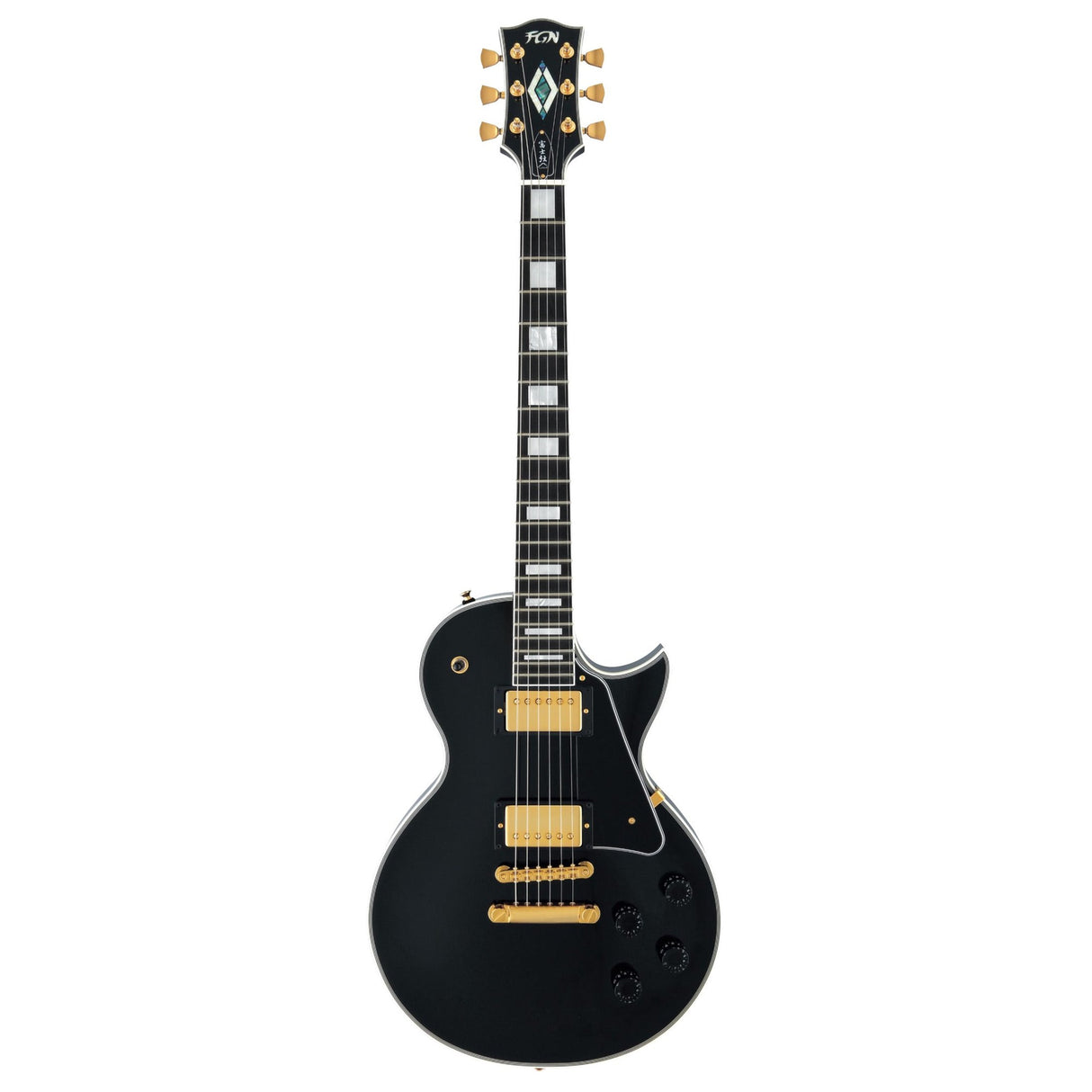 FGN Neo Classic LC20 elektrische gitaar Black High Gloss, Seymour Duncan SH 1 en SH 4, met gigbag