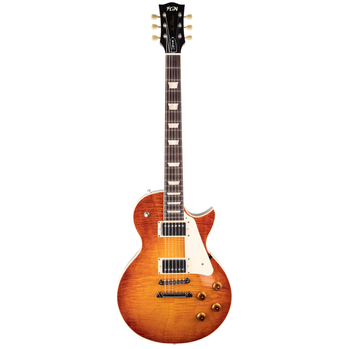 FGN Neo Classic LS30 elektrische gitaar Vintage Violin, AAA Flamed Maple Top, Seymour Duncan SH 18, met gigbag