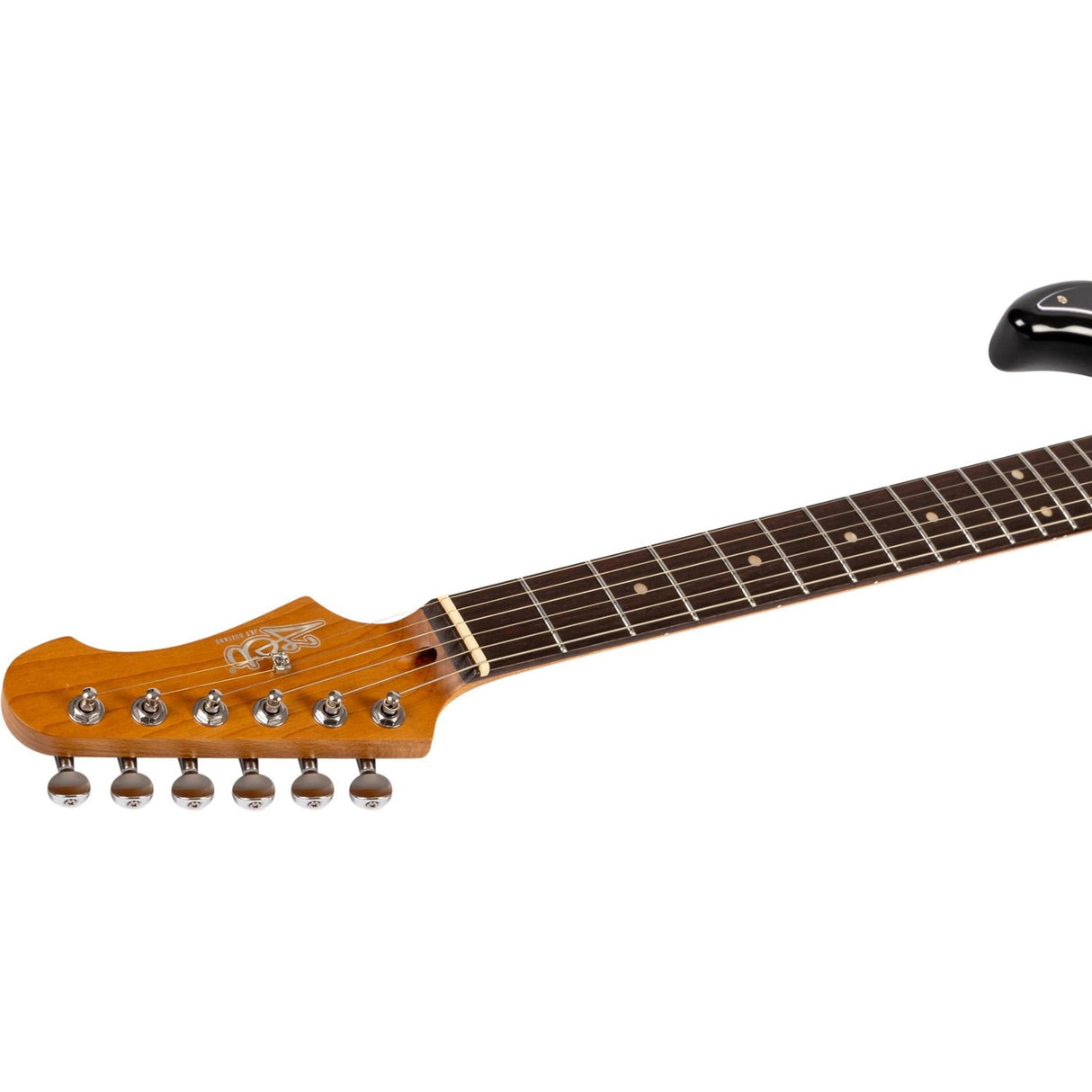 JET JS-400 BKR H S-style Elektrische Gitaar HH Tremolo Rosewood Toets Zwart