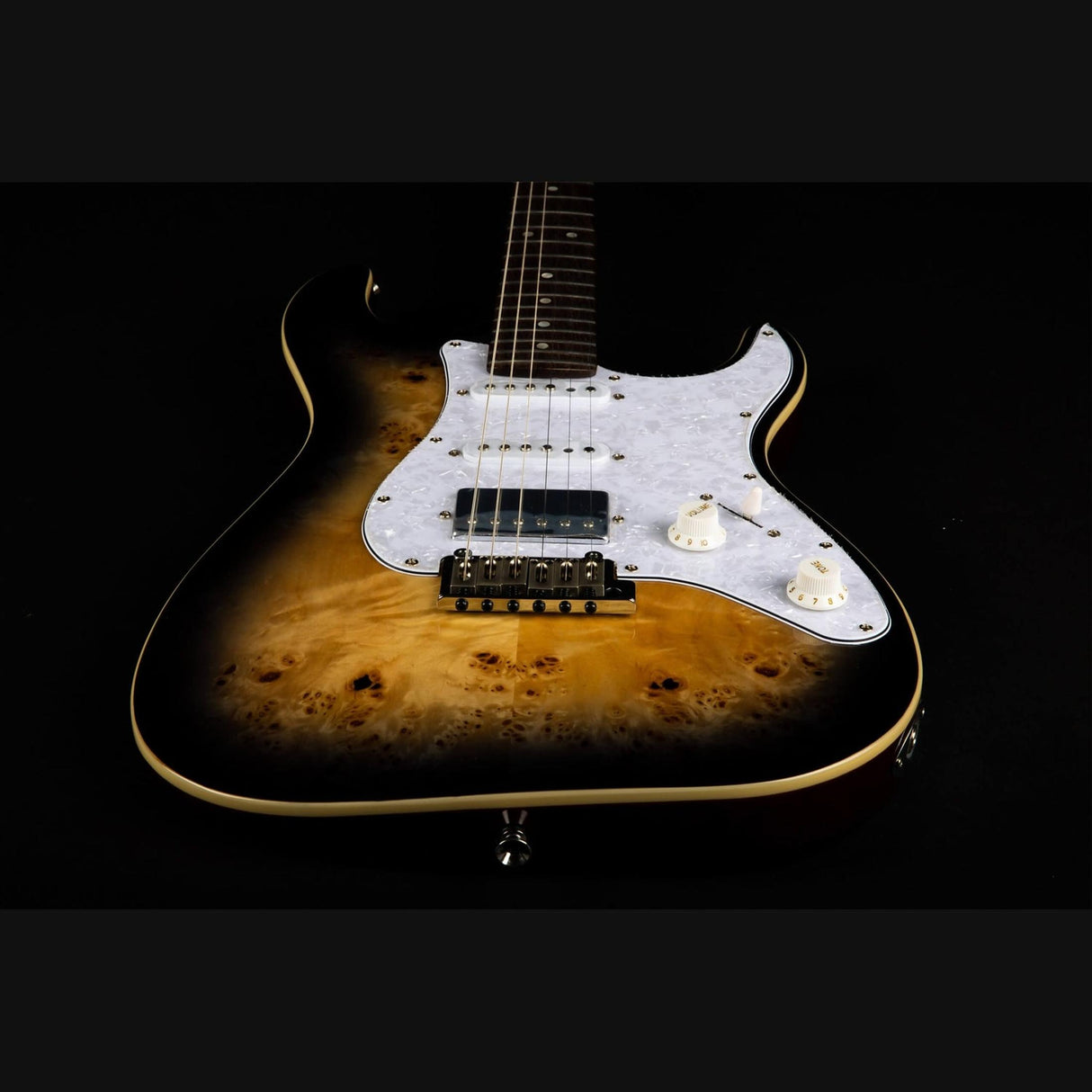 Jet Guitars JS-450 QTBR elektrische gitaar - Trans Bruin Spalted Top