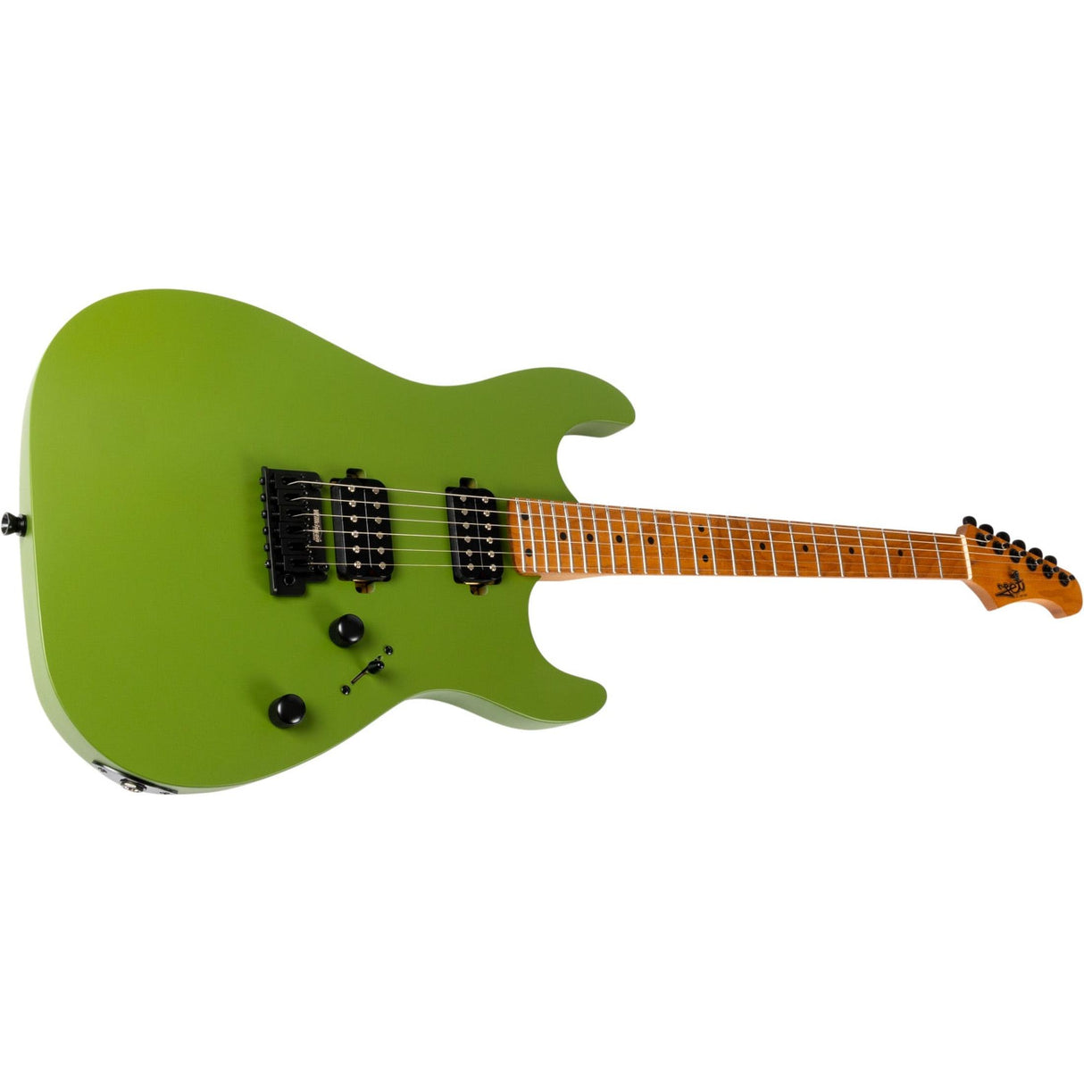 JET JS-500 MGR S-style Elektrische Gitaar HH Wilkinson Tremolo Roasted Maple Toets Mat Groen