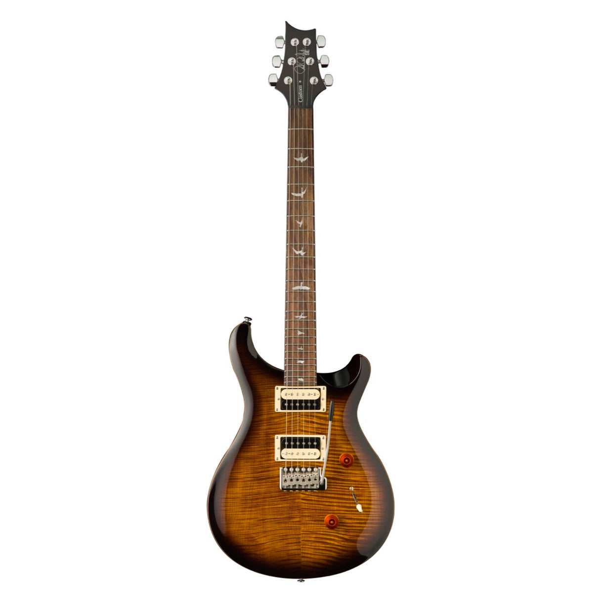 PRS SE Custom 24 Black Gold Burst Electric Guitar with Flame Maple Top including Gig Bag