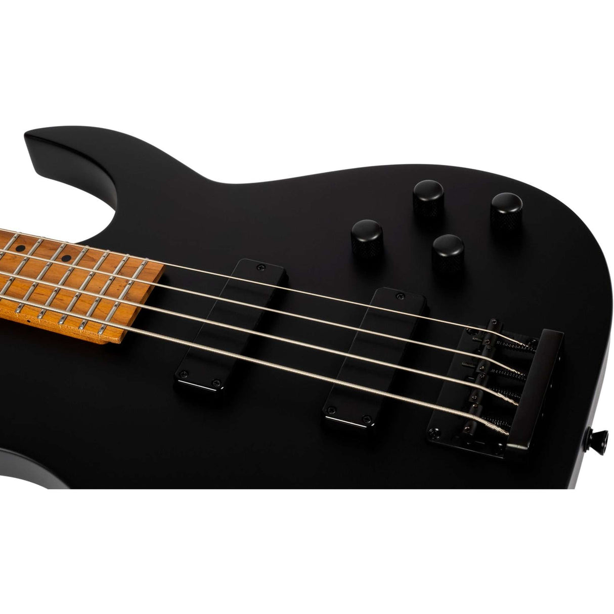 Spira B-400 MBK 4-String Elektrische Bas Actieve Villain Soapbar Pickups Roasted Poplar Satin Black