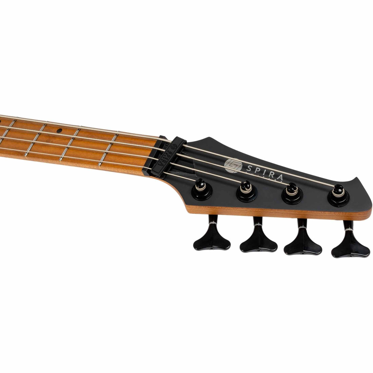 Spira B-400 MBK 4-String Elektrische Bas Actieve Villain Soapbar Pickups Roasted Poplar Satin Black