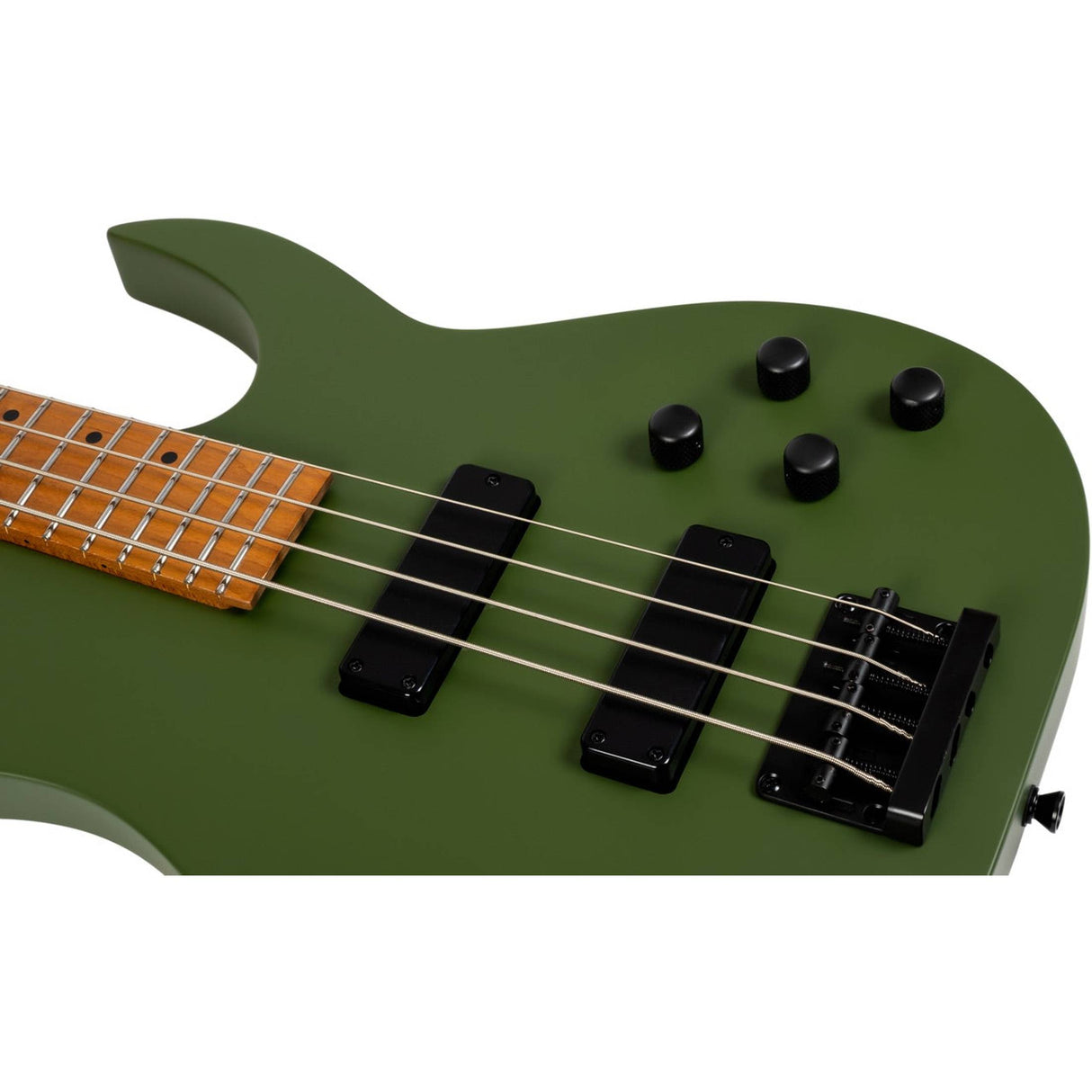 Spira B-400 MGR 4-String Elektrische Bas Actieve Villain Soapbar Pickups Roasted Poplar Satin Dark Green