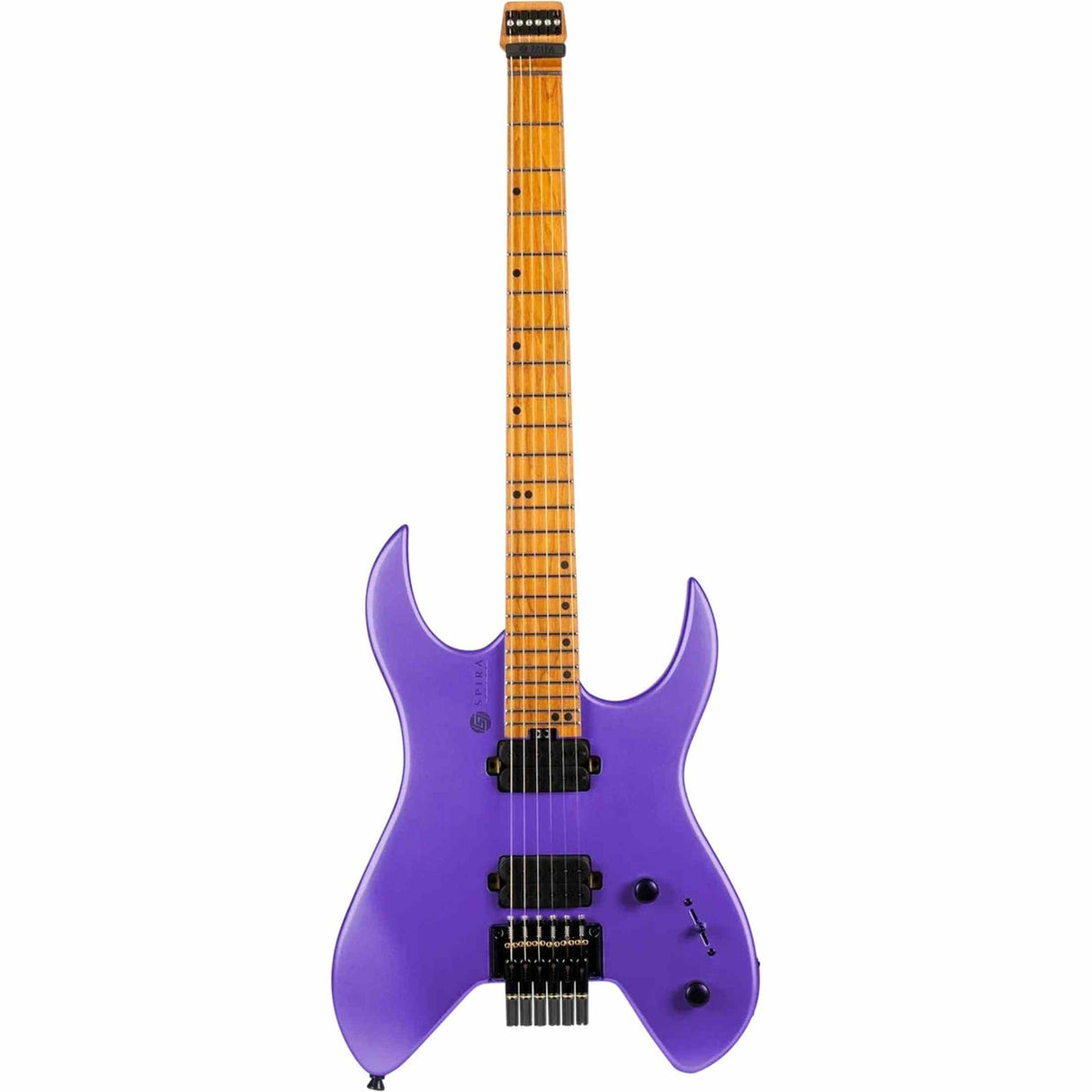 Spira S-400 MPP Headless S-Style Elektrische Gitaar HH Villain Humbuckers Roasted Poplar Satin Purple