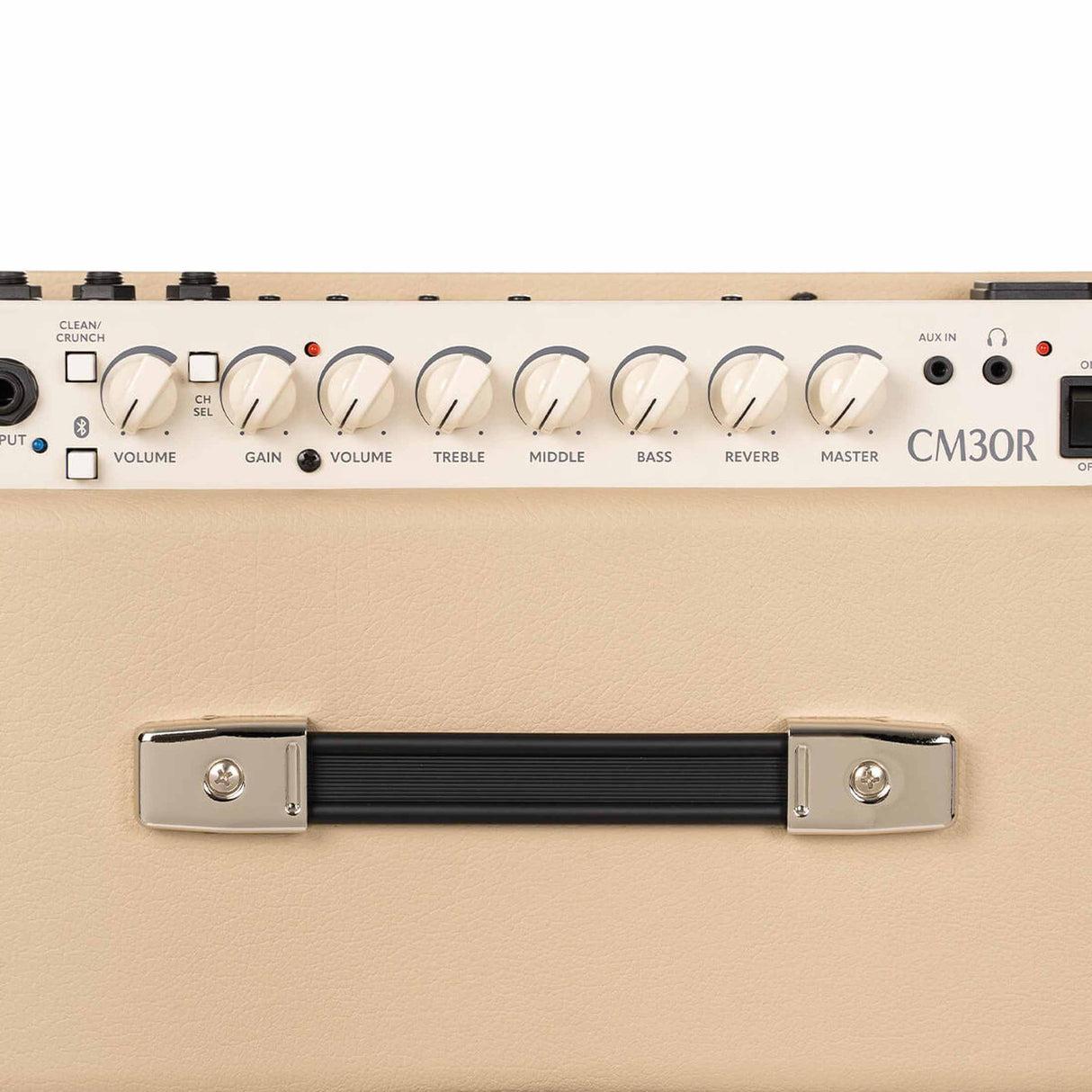 Cort CM30RWTS 30W Gitaarversterker met 10 inch Speaker, Reverb en Bluetooth White Sand