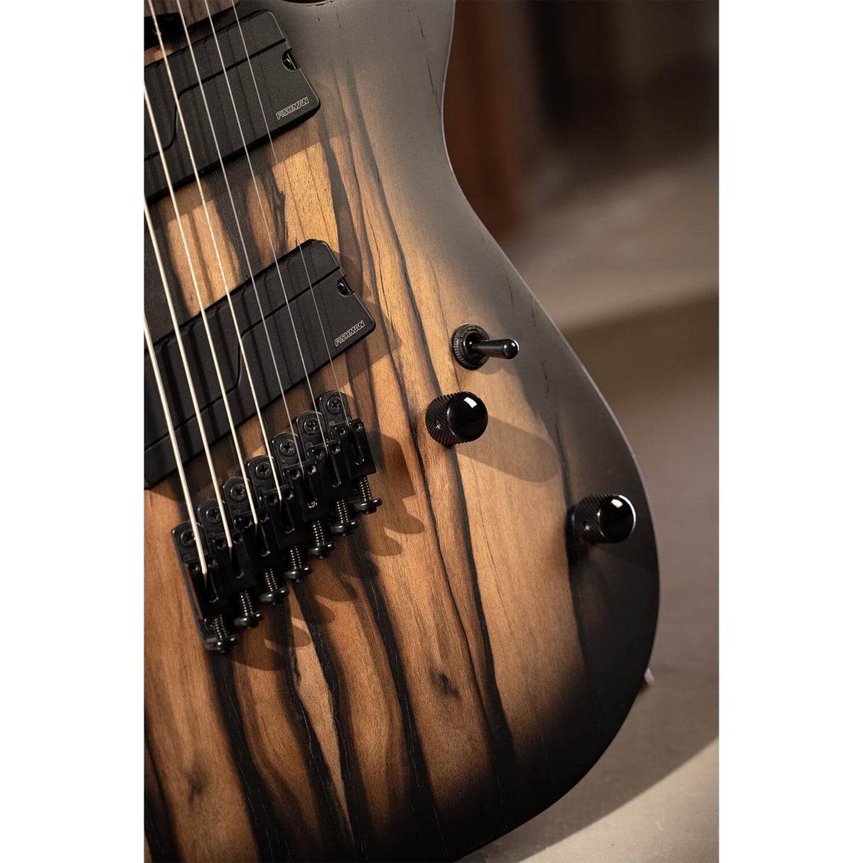Cort KX507MS Pale Moon 7-snarige Multiscale Elektrische Gitaar Natural Black Burst