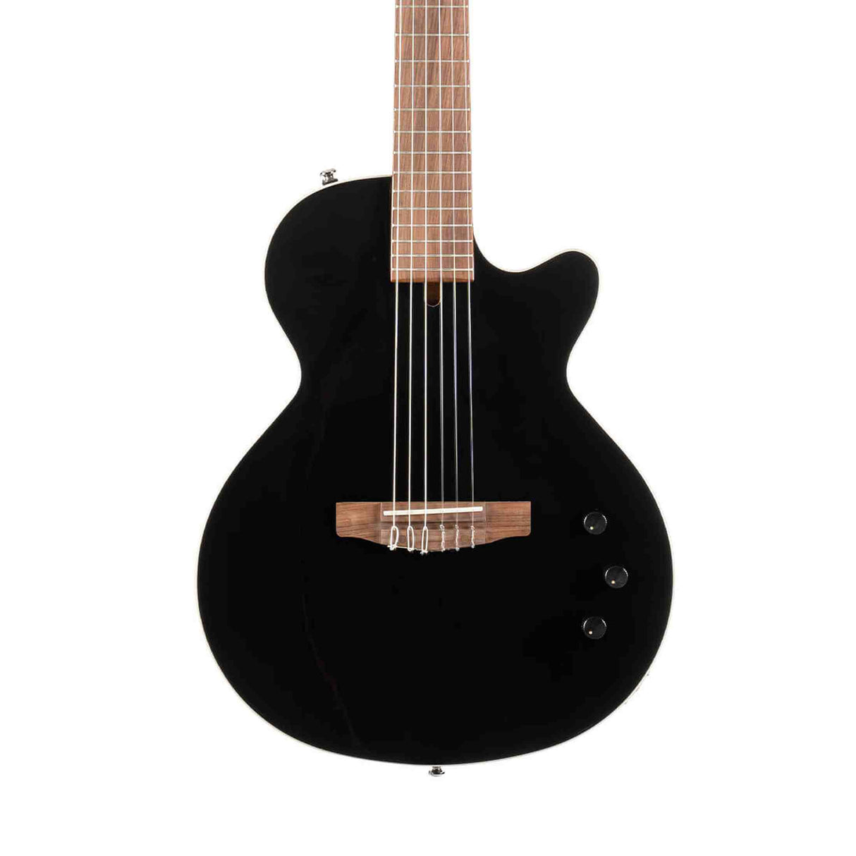 Cort Sunset Nylectric II BK Nylon Elektrische Gitaar Solid Sitka Spruce met Fishman S-Core Pickup Zwart