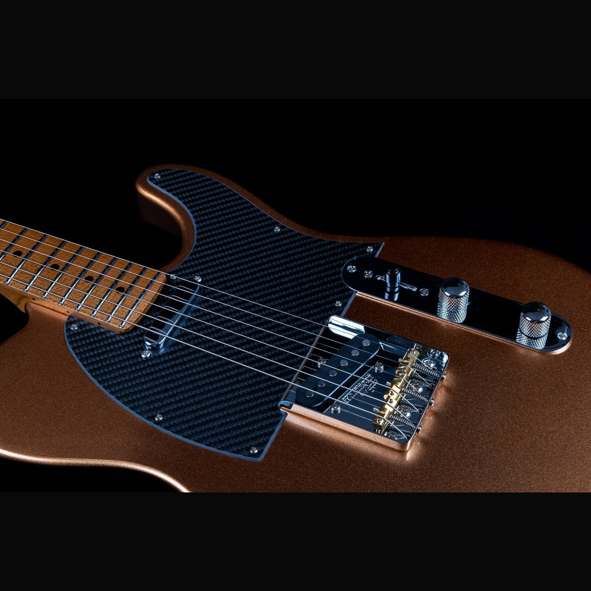 JET JT-30 Gold T-style Elektrische Gitaar SS Roasted Maple Wilkinson Brug Metallic Goud