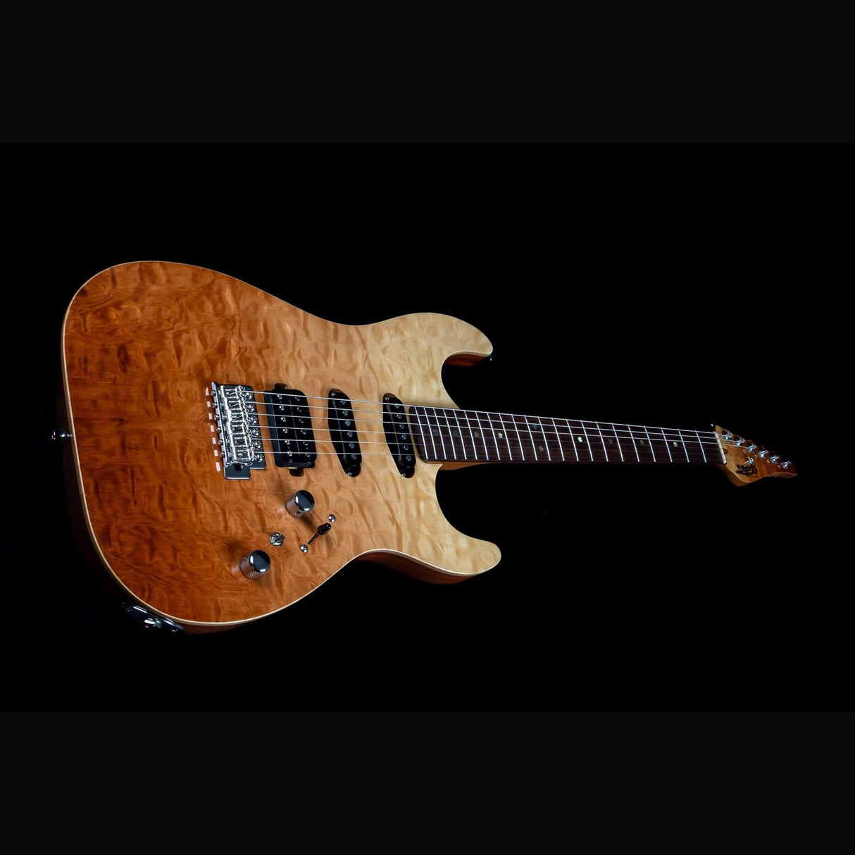 JET JS-45 Fireburst Flame S-style Elektrische Gitaar HSS Flame Maple Top Rosewood Toets Fireburst