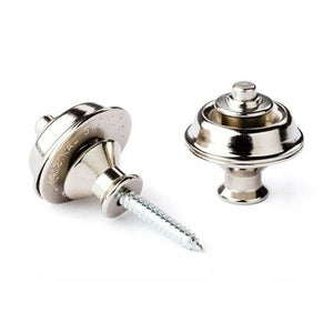 Guitar strap buttons and strap locks