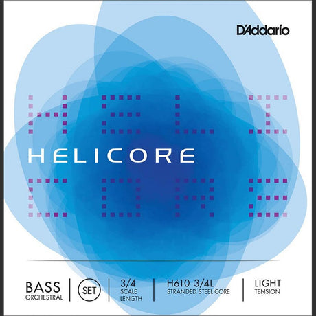D'Addario H610-34L double bass string set 3/4, light, nickel